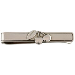Tie Clip in Sterling Silver by Georg Jensen, Decorated with Cherries, 1950s
