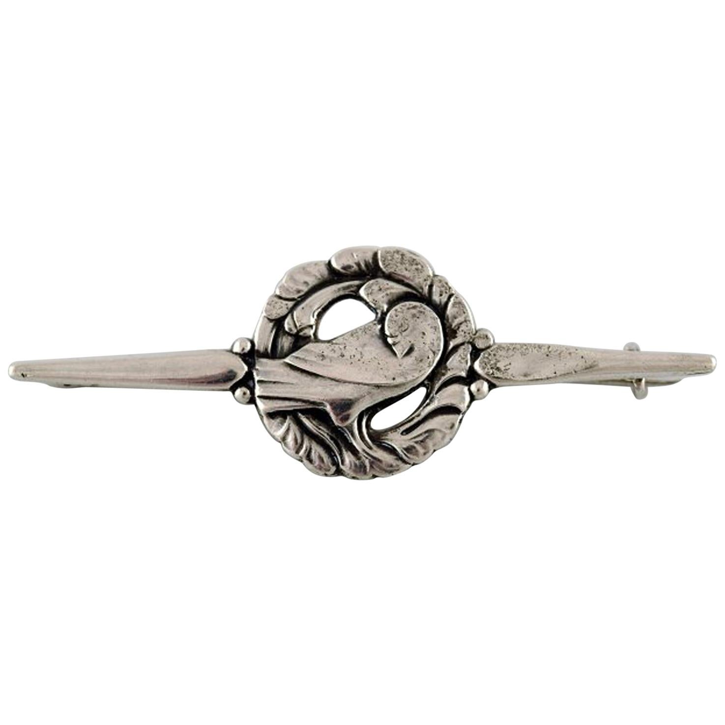 Georg Jensen, Brooch of Silver in the Form of Pigeon
