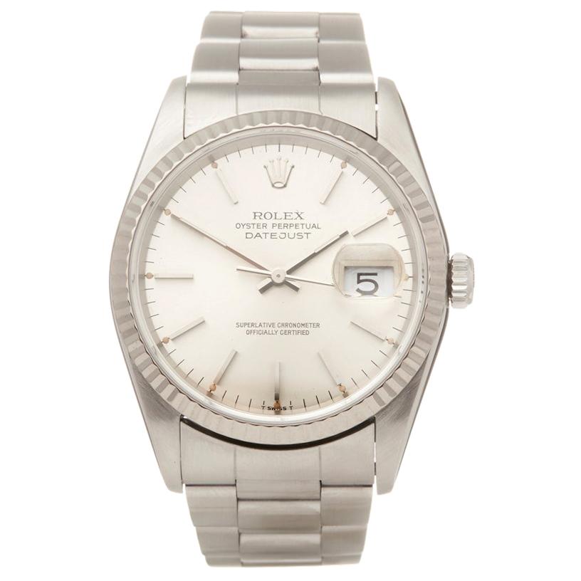 Rolex Datejust 36 Stainless Steel and 18K White Gold 1623 Wristwatch