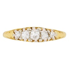 Victorian 0.45 Carat Old Cut Diamond Five-Stone Ring, circa 1880s