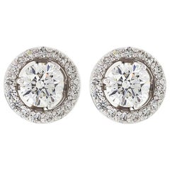 Alessa White Diamond Stud + Cluster 18 Karat White Gold Bloom By Lu Collection