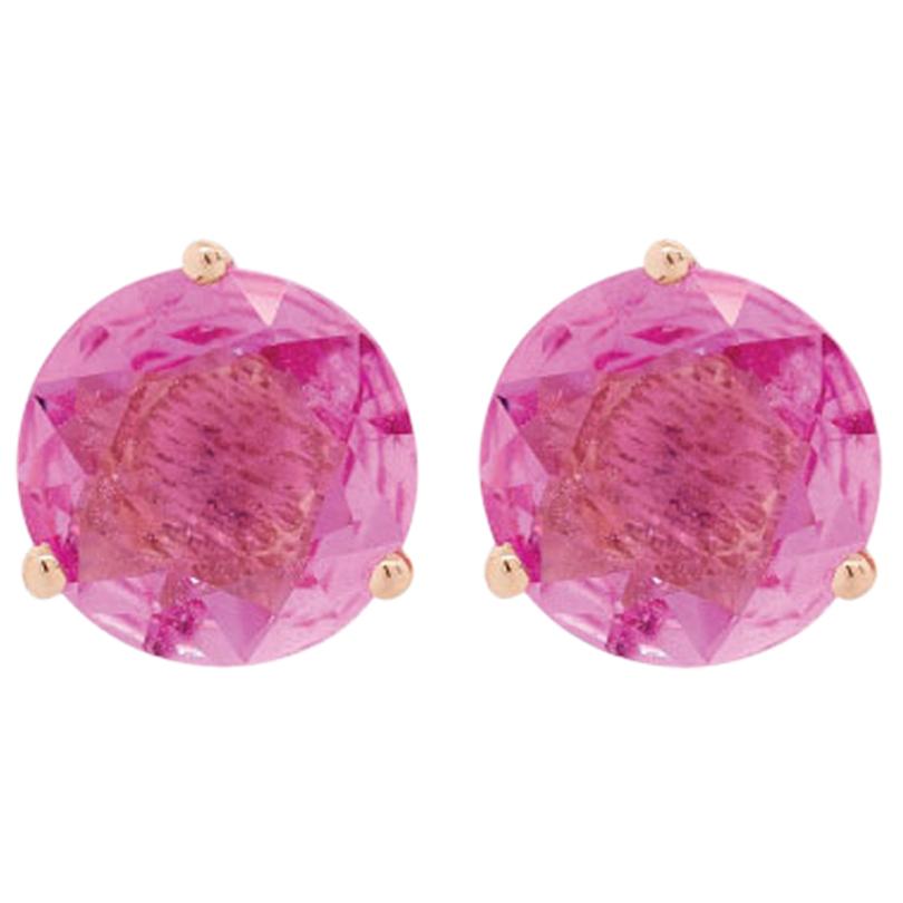 Alessa Pink Sapphire Stud 18 Karat Rose Gold Bloom By Lu Collection For Sale
