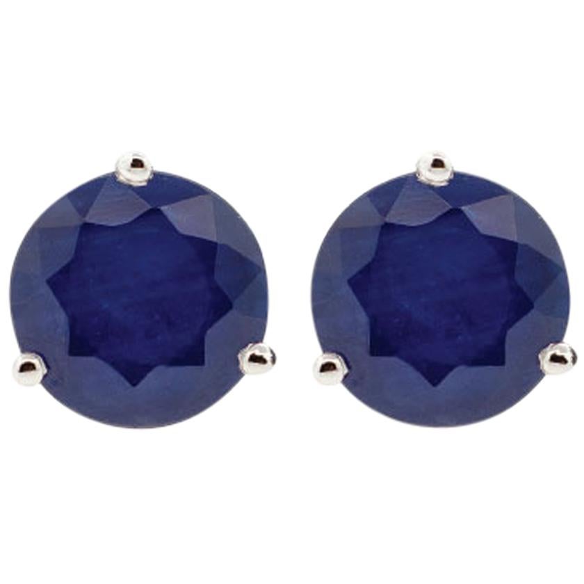 18 Karat Rose Gold and 1.5 Carat Lu Blue Sapphire Stud by Alessa Jewelry