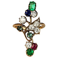 Art Nouveau Antique Gemstone Gold Ring