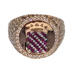 Vendome Diamond and Ruby Signet Ring, by Martyn Lawrence Bullard