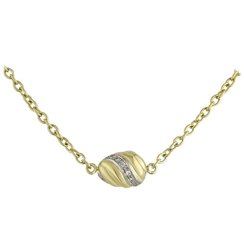 Cartier Swirl Gold and Diamond Pendant