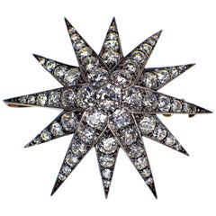 GEMOLITHOS Antique Diamond Star Pendant, 1880s