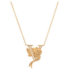 Stephen Webster Fish Tales V is for Viper Fish 18K Gold and Diamond Necklace