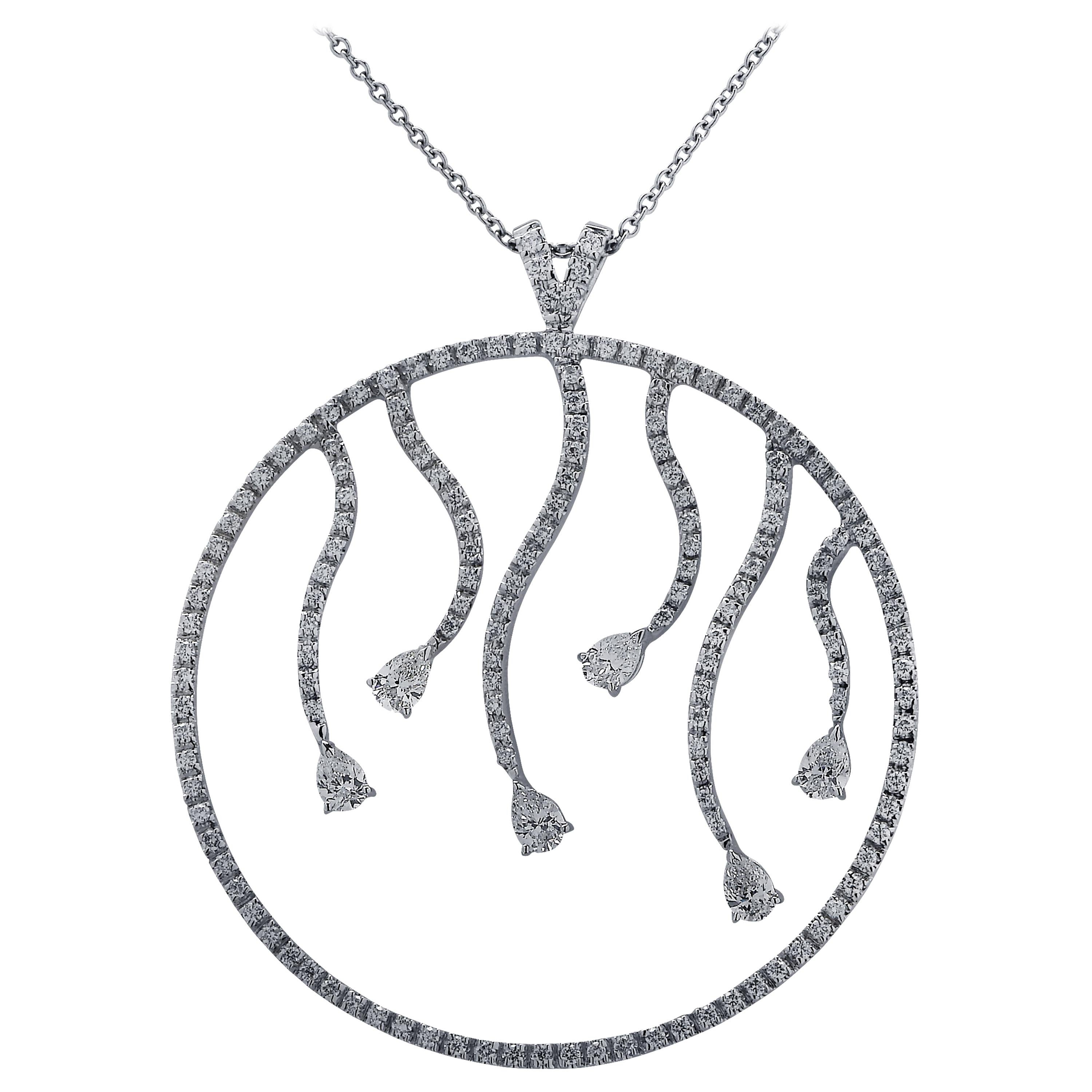 3.04 Carat Diamond Pendant Necklace