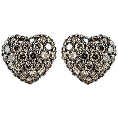 Chopard Fancy Brown Diamond Heart Earrings 2.51 Carat