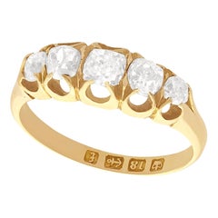 Fünf-Stein-Ring aus Diamant und Gelbgold aus den 1880er Jahren