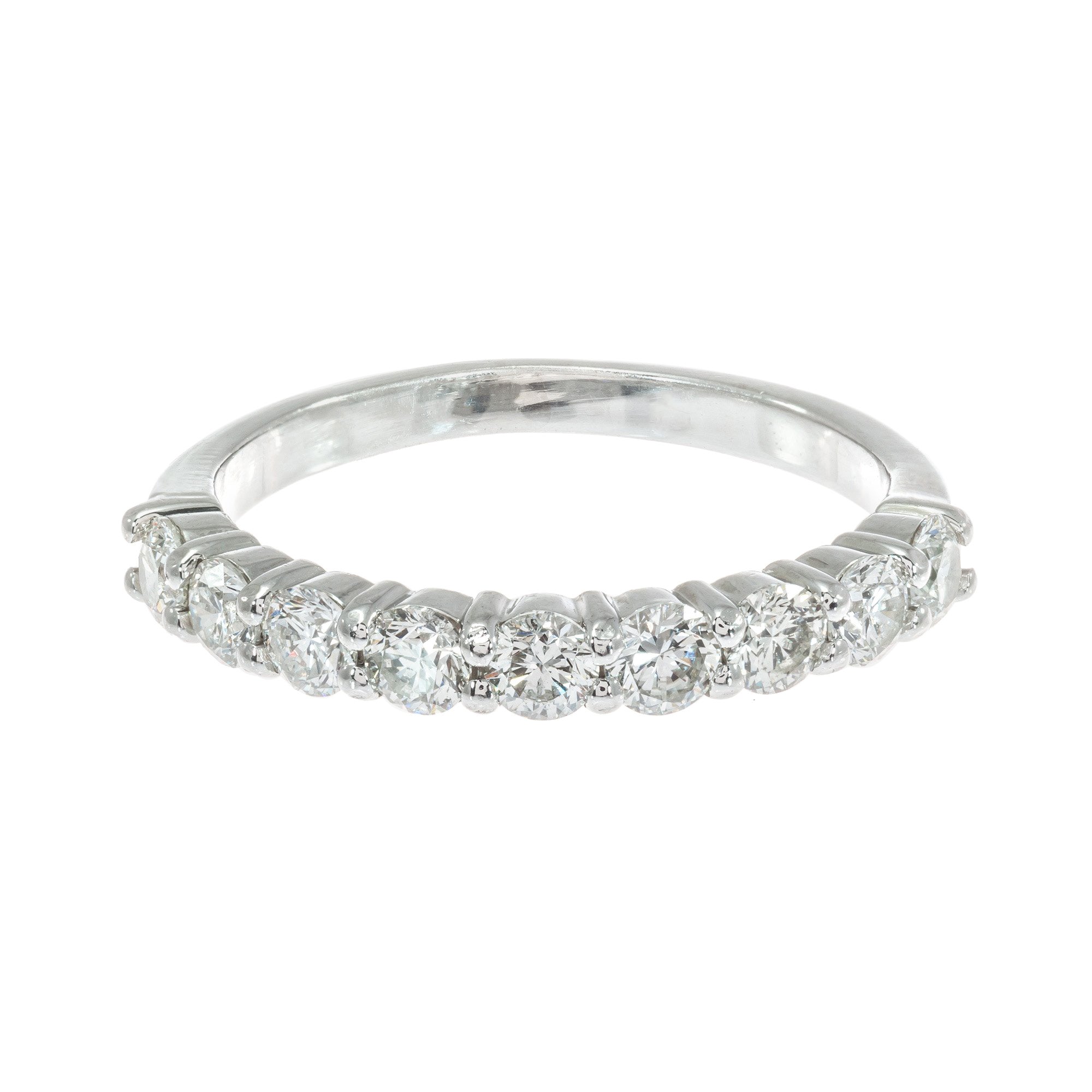 .75 Carat Pave Diamond Platinum Filigree Wedding Band Ring
