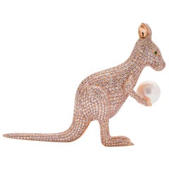 16.48 Carat Diamond and Pearl Kangaroo "Skippy"