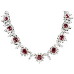 20.00 Carat Ruby and Diamond Necklace 'Platinum'