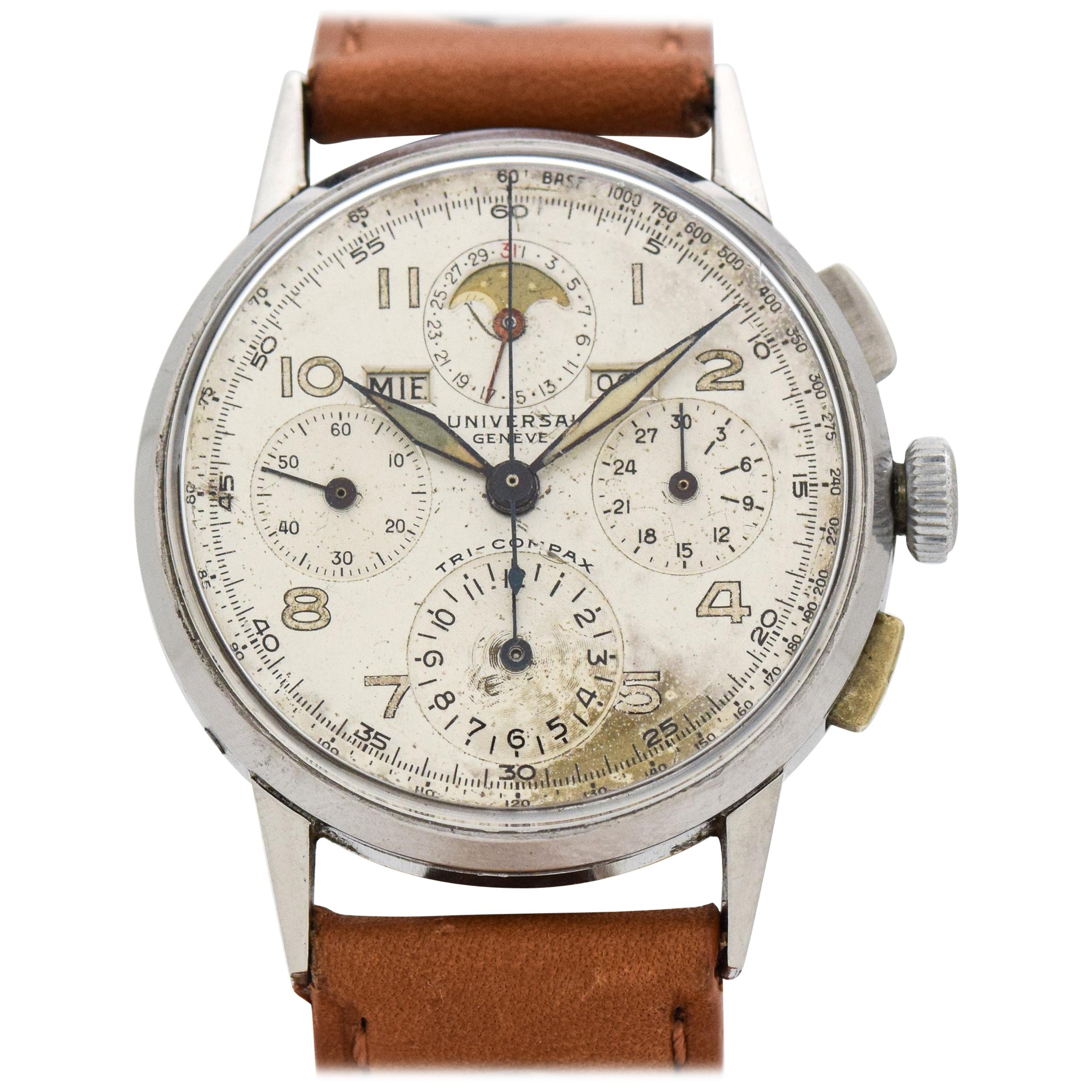 Vintage Universal Geneve Tri-Compax Reference 22536 Watch, 1948