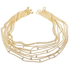 Cartier Draperie de Decollete Diamond Yellow Gold Link Necklace