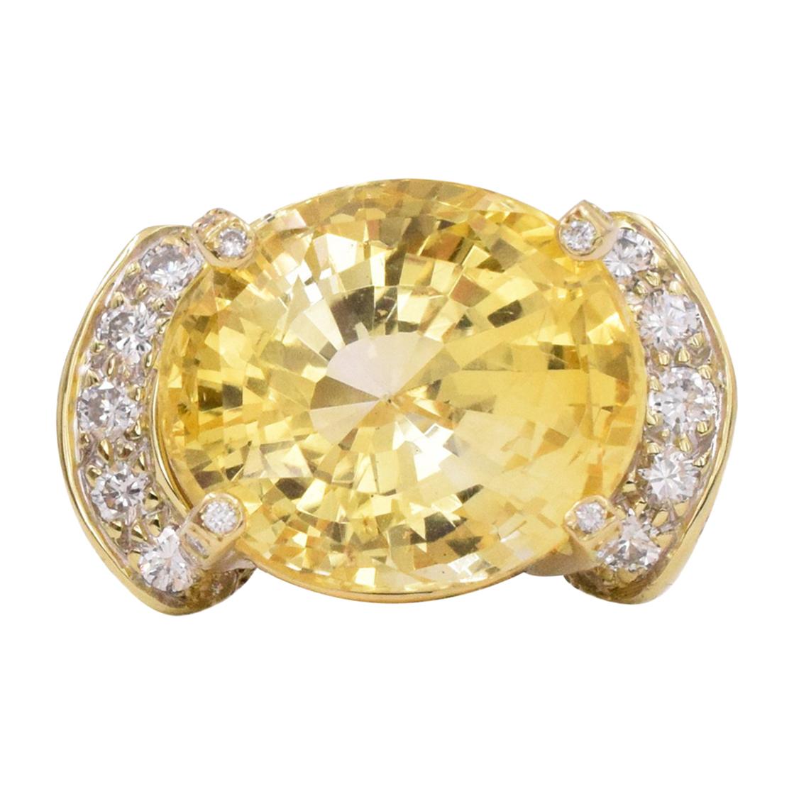 NALLY AGL Yellow Sapphire and Diamond Ring