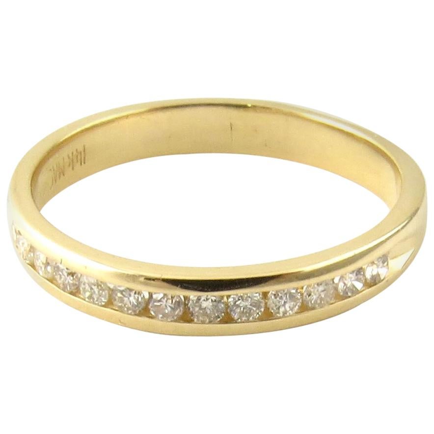 14 Karat Gelbgold Diamant-Hochzeitsring im Angebot