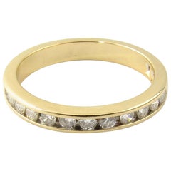 14 Karat Yellow Gold Diamond Wedding Band