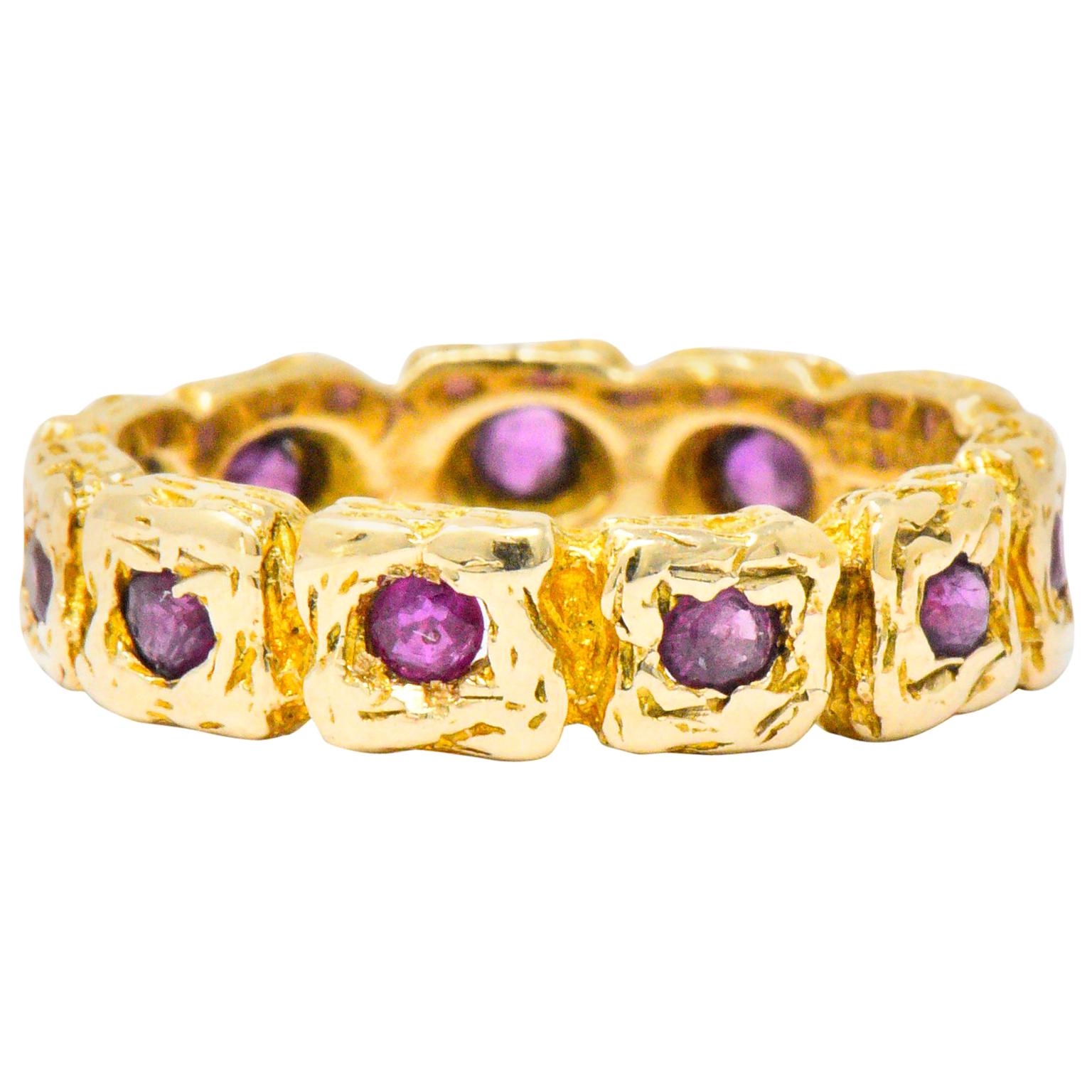 Tiffany & Co. Vintage 0.55 Carat Ruby 14 Karat Gold Eternity Band Ring