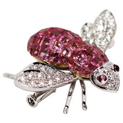Sabbadini Broche abeille en or 18 carats, tourmaline et diamants