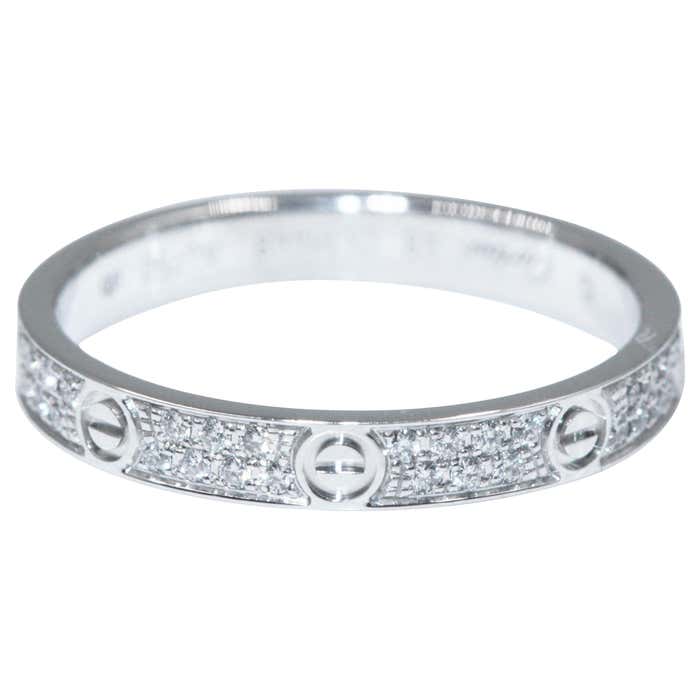 Cartier Love Slim White Gold Diamonds Ring For Sale at 1stDibs ...