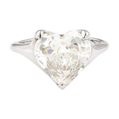 GIA Certified 4.02 Carat Heart Shape Engagement Diamond Ring