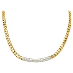 Vintage Cartier 1.70 Carat Diamond 18 Karat Two-Tone Gold Necklace