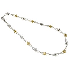Tiffany & Co. Sterling Silver and Gold Knot Twist Necklace
