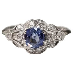  Ceylon Sapphire and Diamond Ring