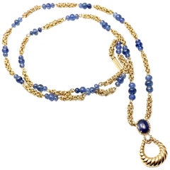 Van Cleef & Arpels Diamond Sapphire Long Yellow Gold Necklace