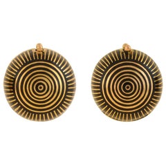 Victorian Striped Black Enamel Earring Coach Covers