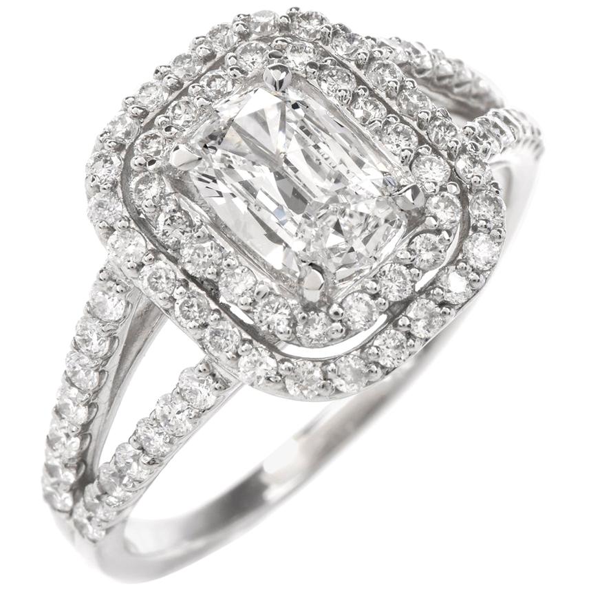 GIA Diamond Cushion Brilliant Platinum Engagement Ring