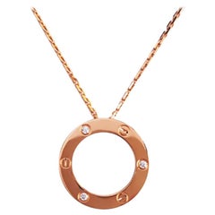 Cartier Love Necklace 18 Karat Pink Gold with 3 Diamonds