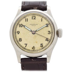 Vintage Universal Geneve WWII-Era Stainless Steel Watch, 1942