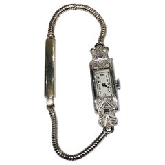 Art Deco Diamond Encrusted Cocktail Wrist Watch, Platinum