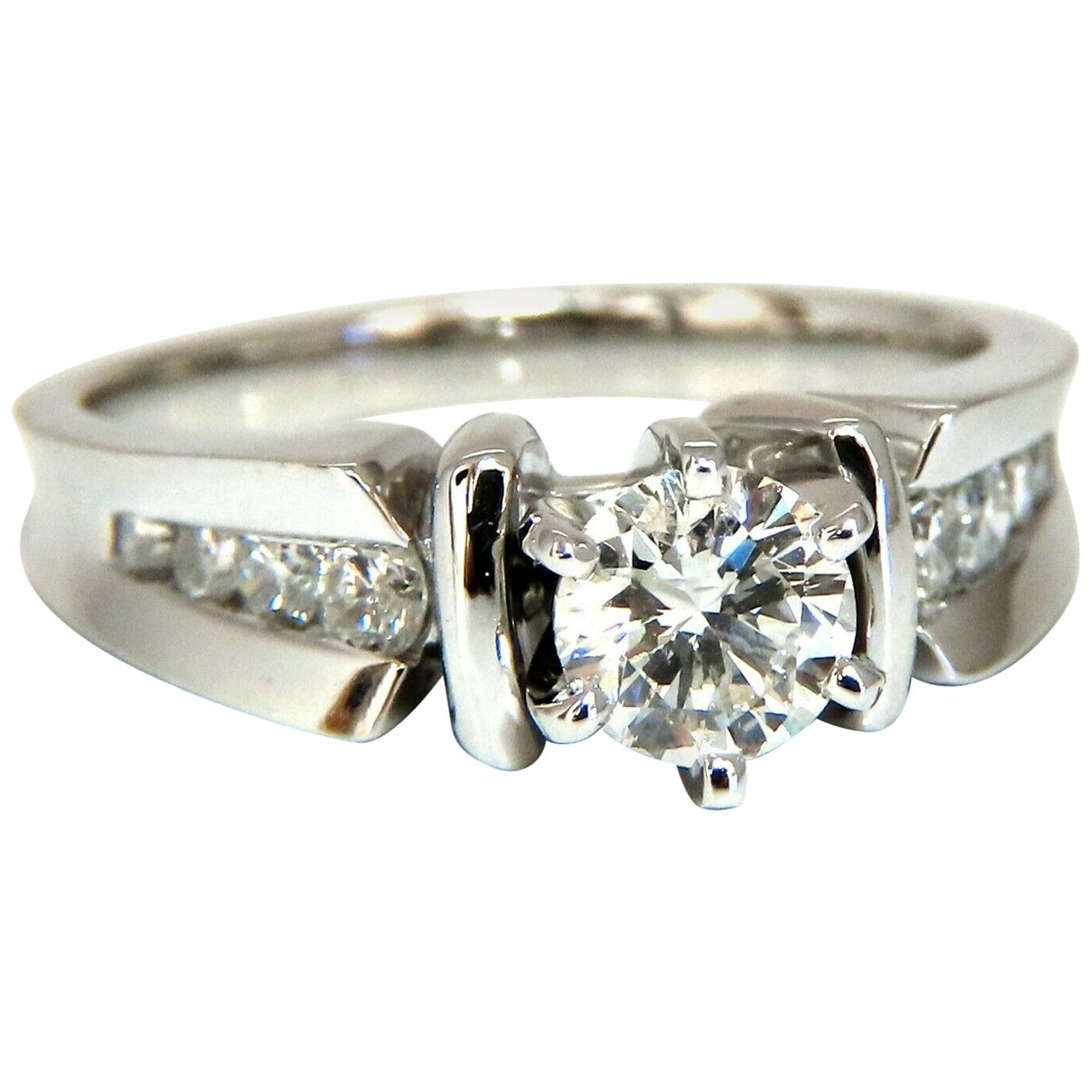 .87 Carat Natural Round Diamond Engagement Ring 14 Karat