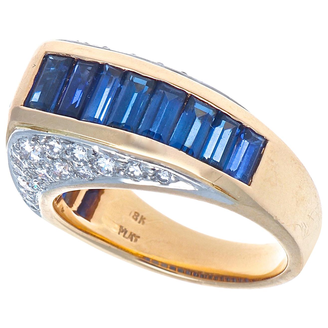 Oscar Heyman Brothers Sapphire Diamond Gold Ring