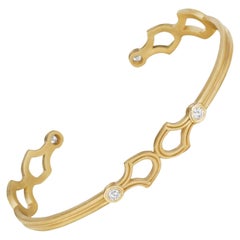 Doryn Wallach Diamond and Gold Normandie Cuff Bracelet
