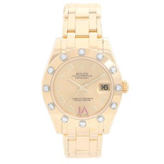 Rolex Lady Datejust Pearlmaster Midsize 18 Karat Yellow Gold Ladies Watch 81318