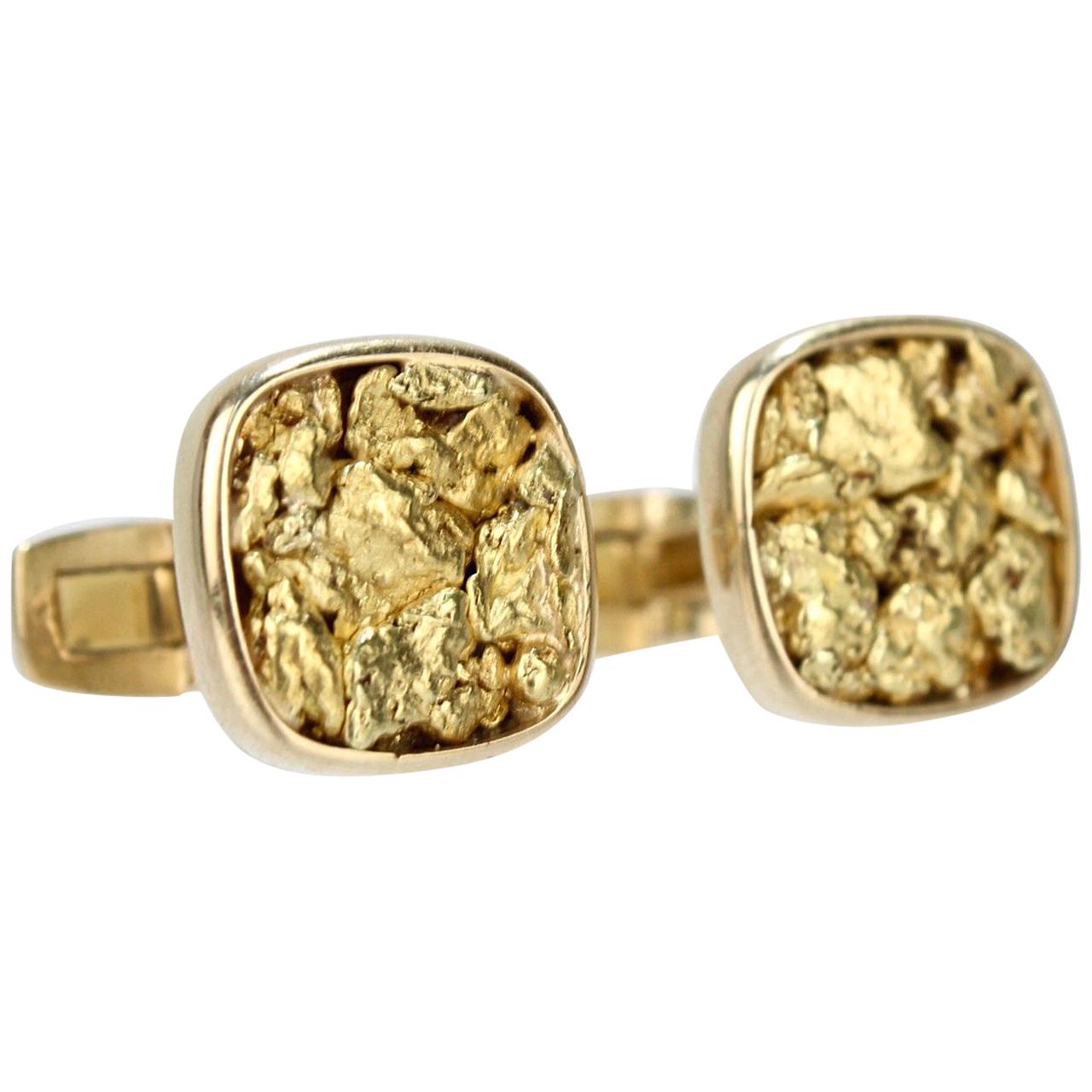 Pair of American Gold Nugget Cufflinks