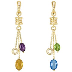 Bulgari Yellow Gold Multi-Gemstone B.Zero1 Earrings