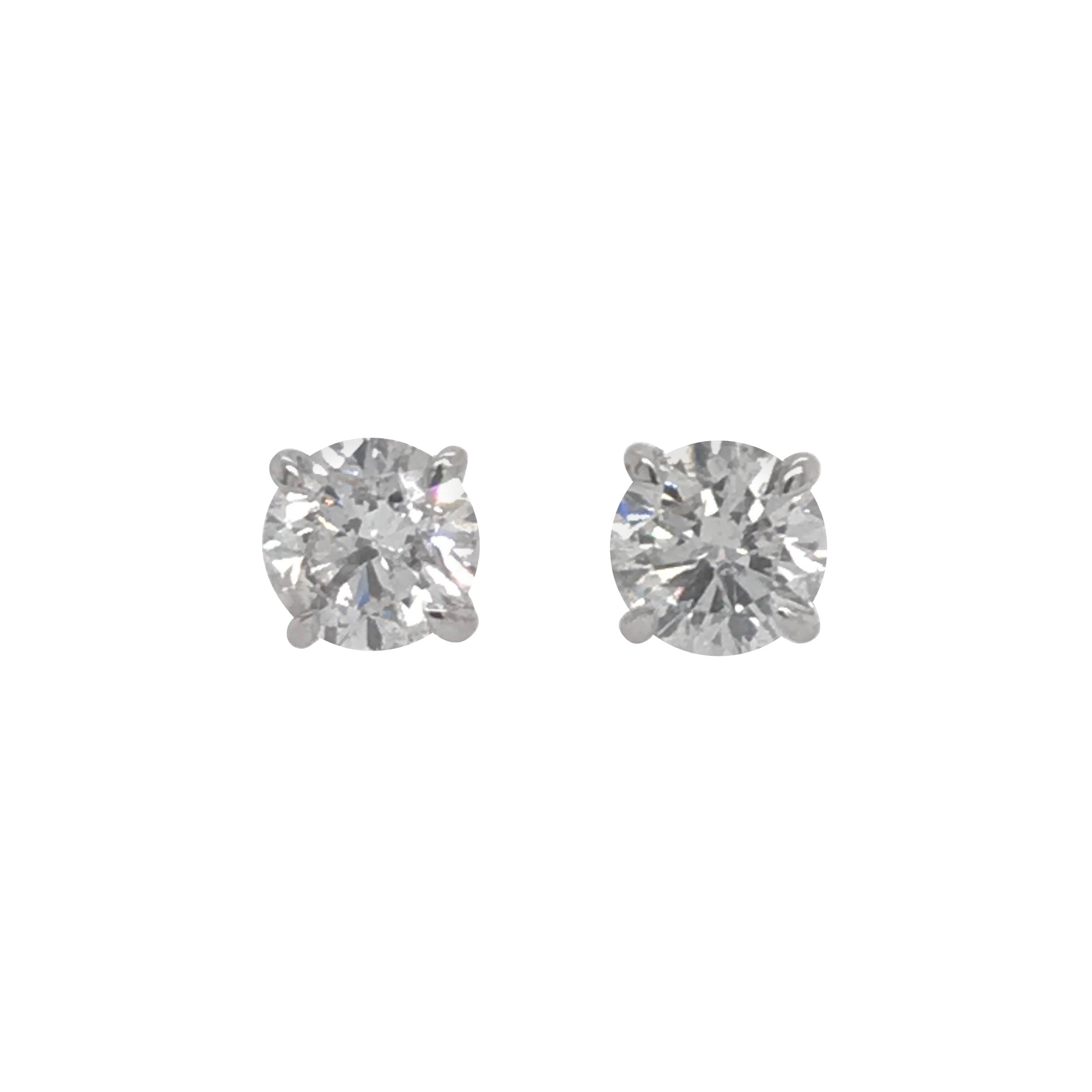 Diamond Stud Earrings 4.79 Carats I I1 18 Karat White Gold