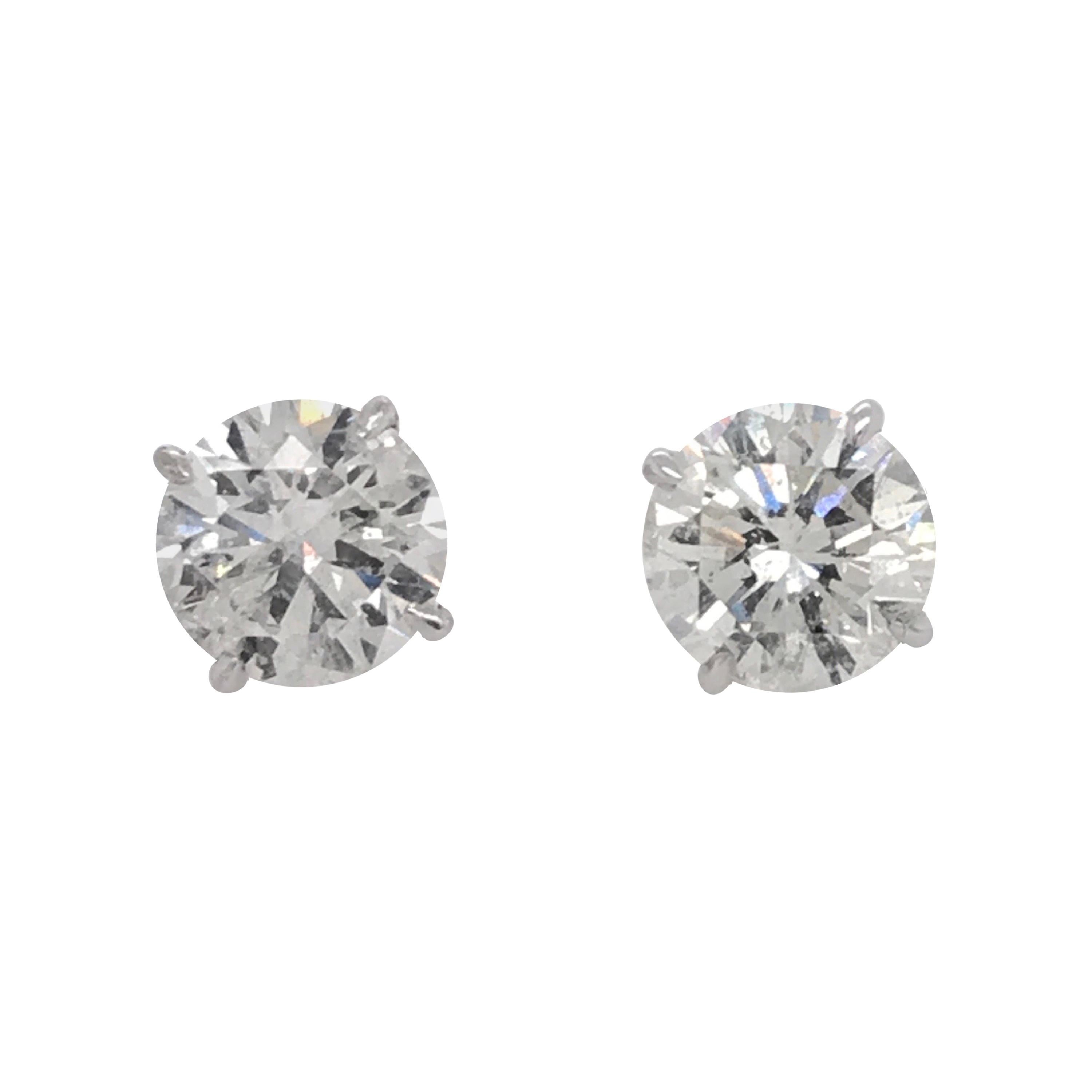 Diamond Stud Earrings 6.04 Carat K SI3-I1