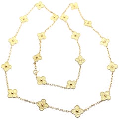 Van Cleef & Arpels Vintage Alhambra Yellow Gold 20 Motif Necklace