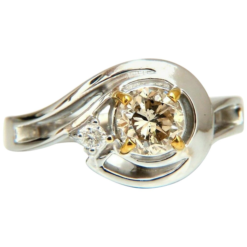 .85 Carat Natural Fancy Light Brown Diamond Ring 14 Karat Infinity Wrap