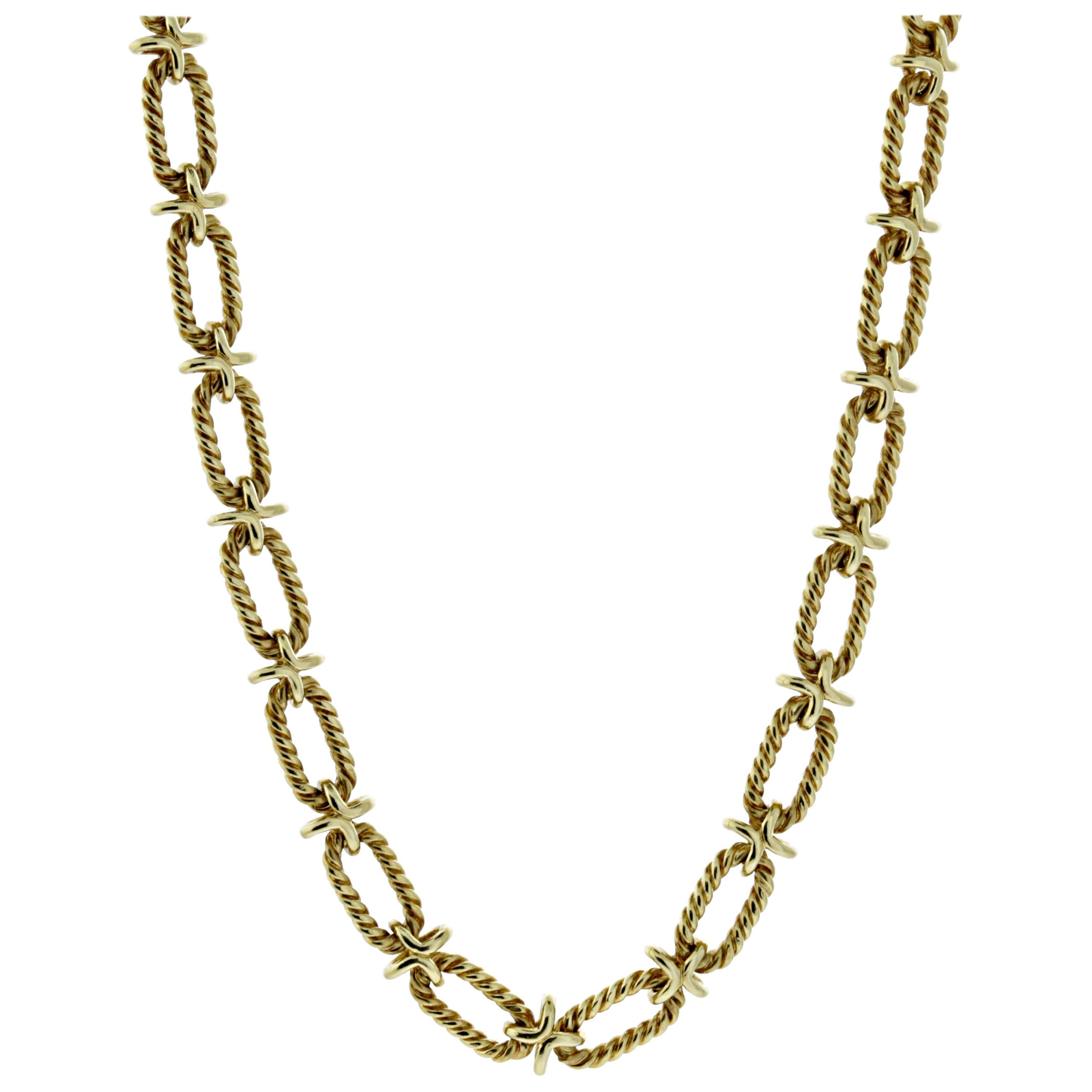 Tiffany & Co. Woven Gold Sautoir Necklace