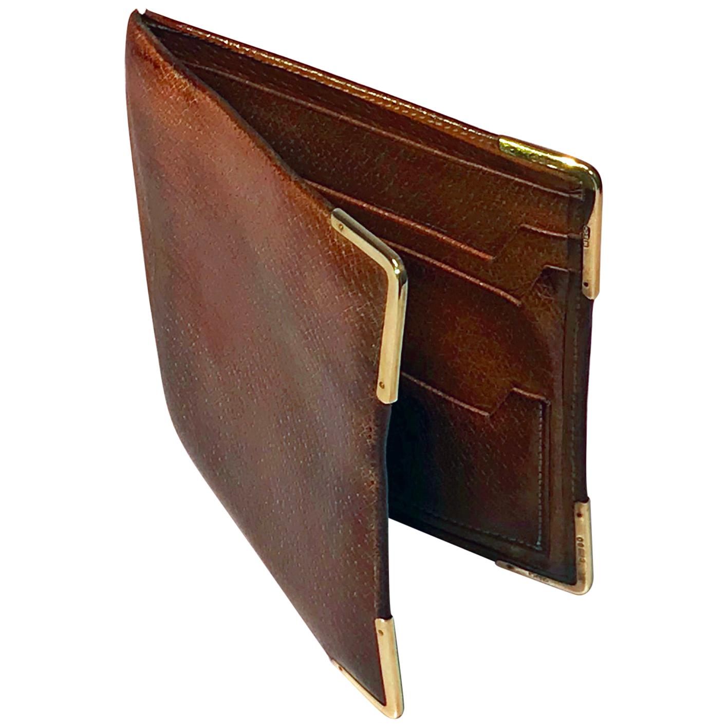 Gold and Leather Dunhill Wallet, London, 1967