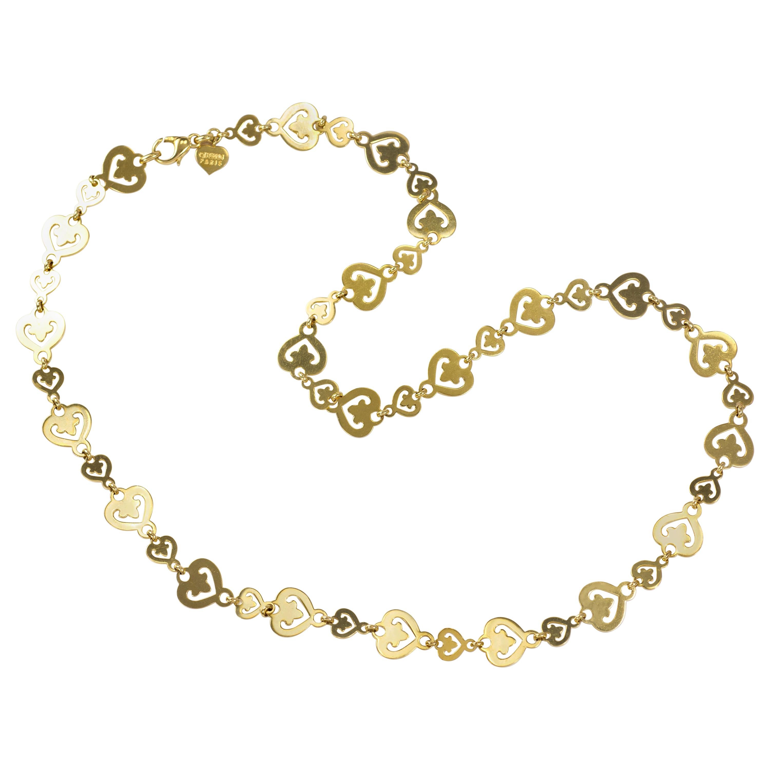 O. J. Perrin Gold Heart Link Necklace