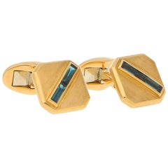 Vintage Piaget Sapphire Cufflinks in 18 Karat Yellow Gold